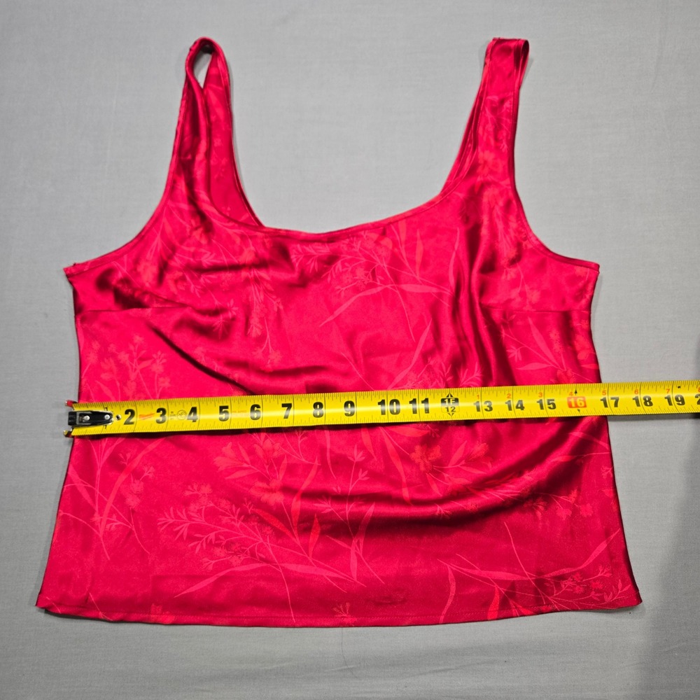 VTG Victorias Secret Red‎ Floral Satin Cami Tank Top Dark Romantic Y2K Romantic - Picture 4 of 6